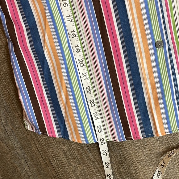 Pendleton Rainbow Vertical Stripe Button Front Shirt size 10 - Picture 14 of 14